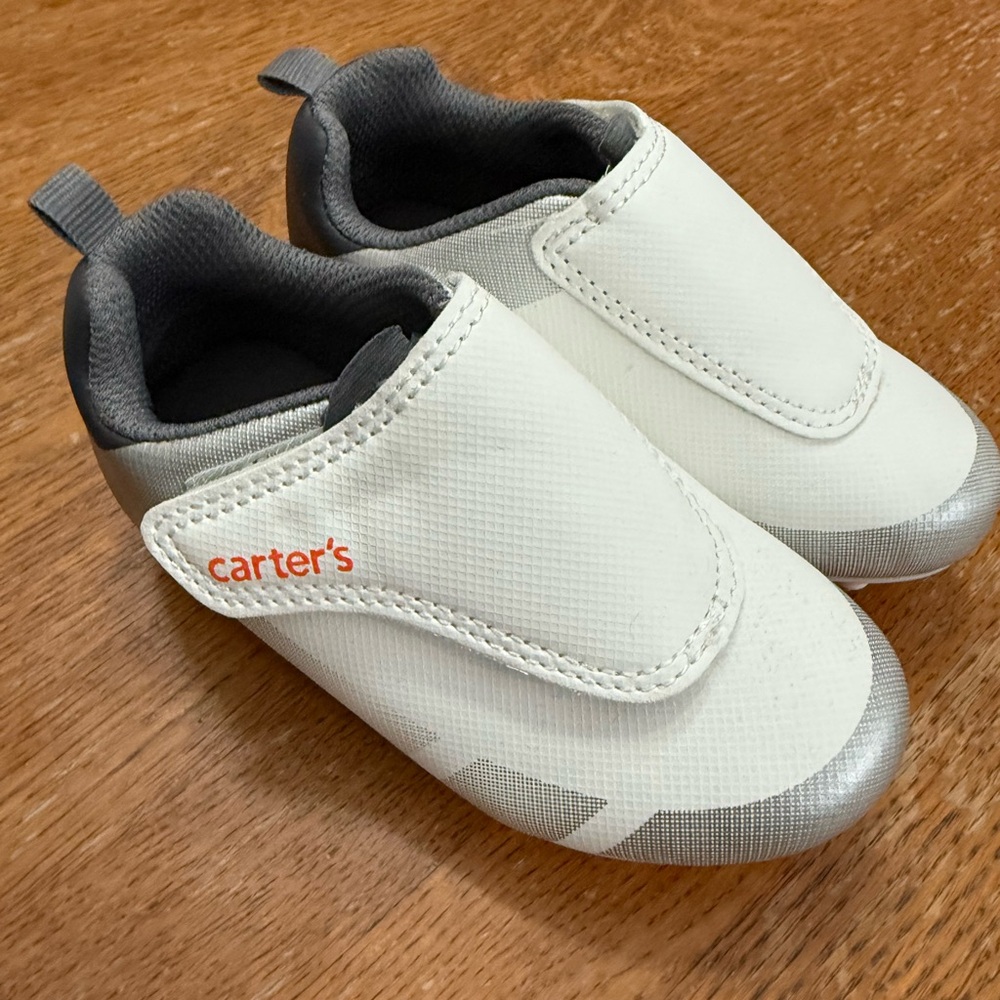 Carter's White and Gray Kids Cleats